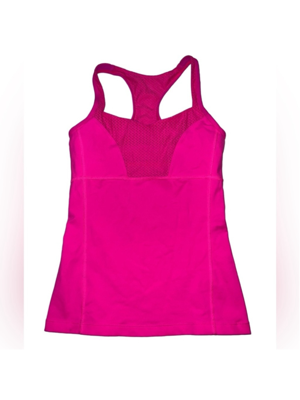 Lorna Jane Hot Pink Built in Bra Mesh Tank Top Size XS